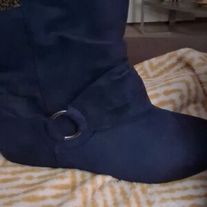 Cloudwalkers Navy  Faux Suede Women's Winter  Ankle Boots